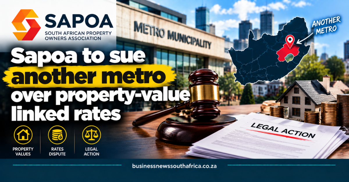 Sapoa to sue another metro over property-value linked rates