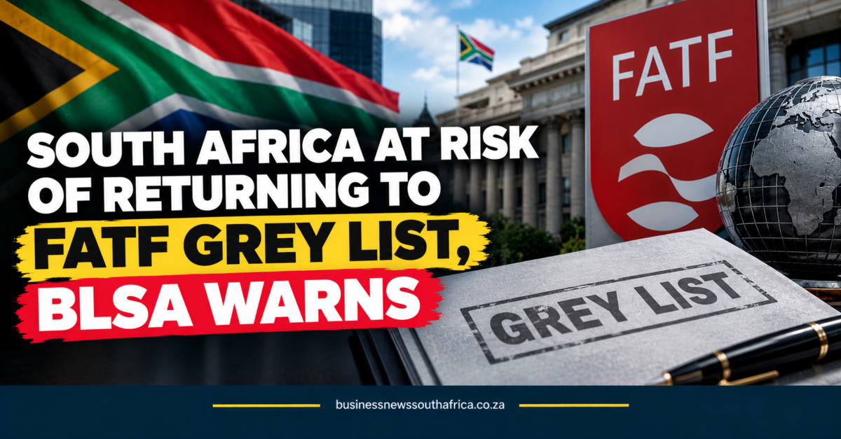 South Africa at risk of returning to FATF grey list, BLSA warns