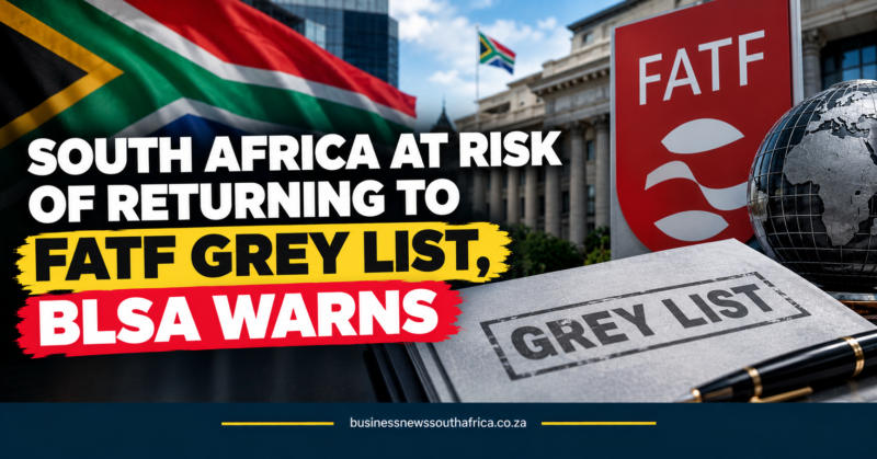 South Africa at risk of returning to FATF grey list, BLSA warns