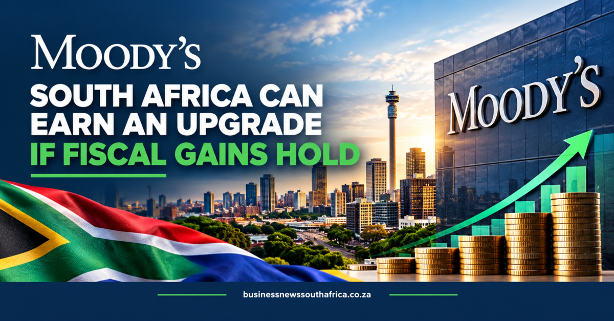 Moody’s says South Africa can earn an upgrade if fiscal gains hold