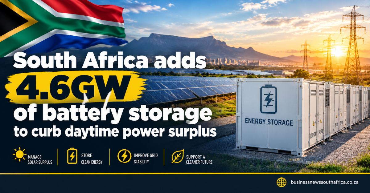 South Africa adds 4.6GW of battery storage to curb daytime power surplus