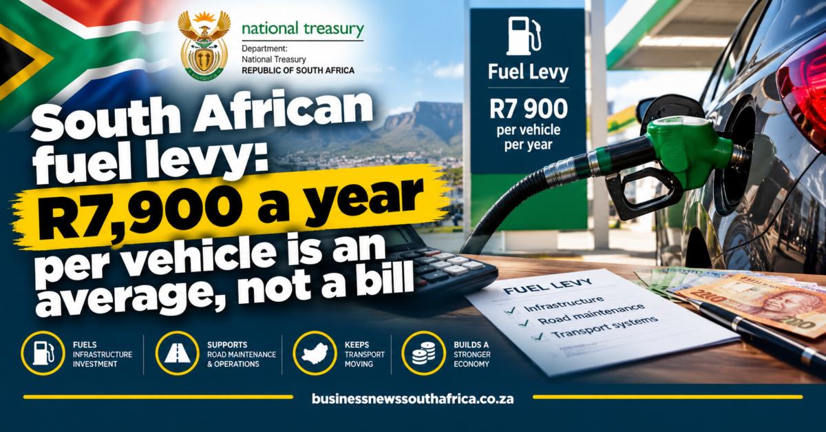 South African fuel levy: R7,900 a year per vehicle is an average, not a bill