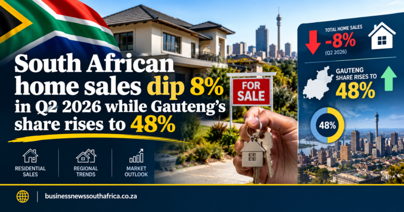 South African home sales dip 8% in Q2 2026 while Gauteng’s share rises to 48%