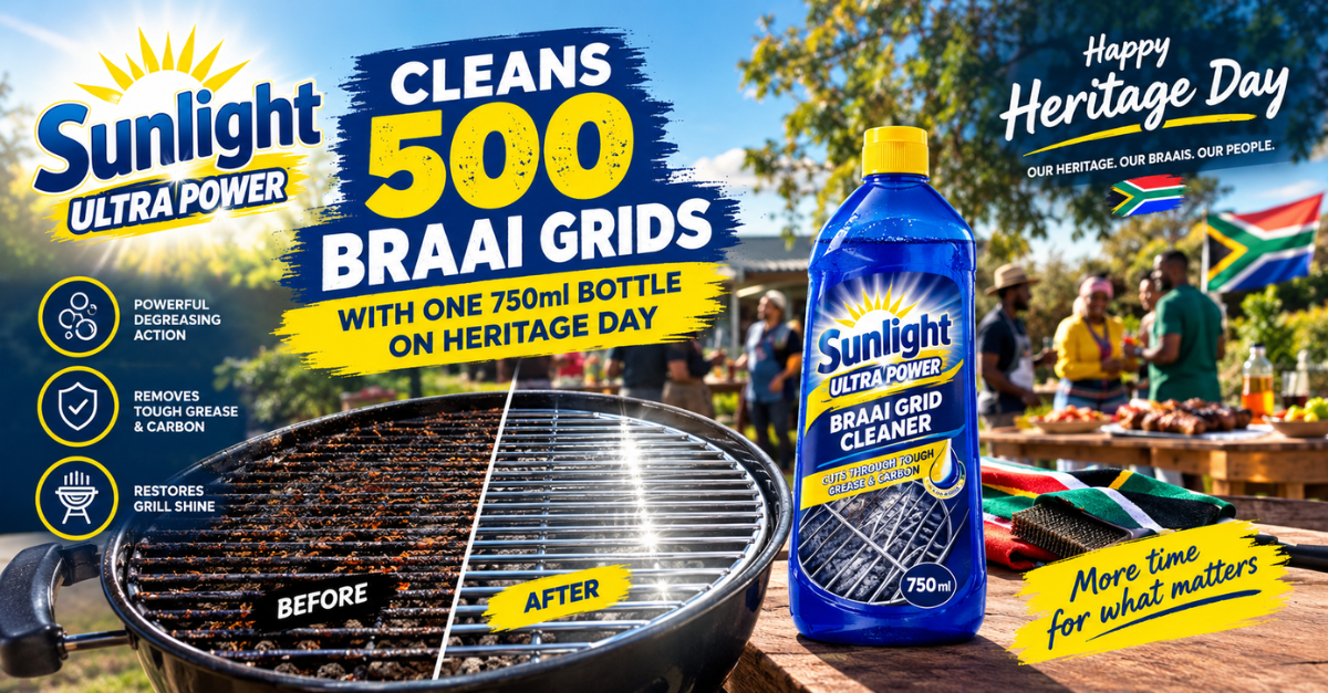Sunlight Ultra Power cleans 500 braai grids with one 750ml bottle on Heritage Day