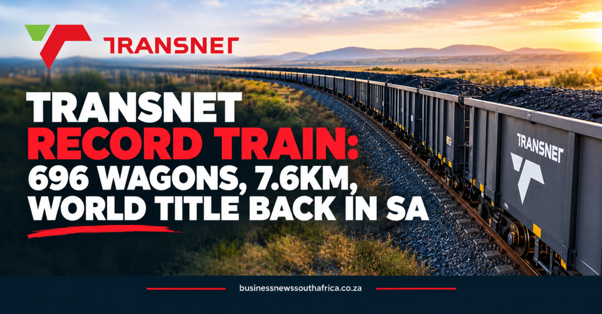 Transnet record train: 696 wagons, 7.6km, world title back in SA