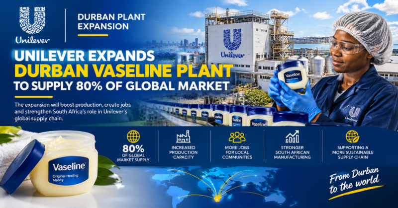 Unilever expands Durban Vaseline plant to supply 80% of global market