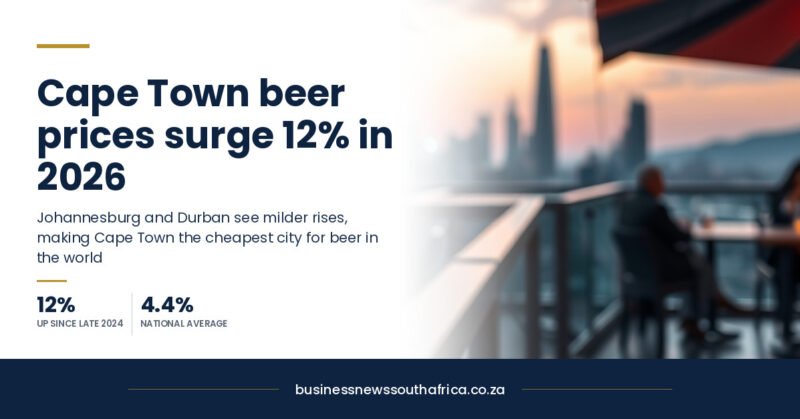 Beer prices rise in Cape Town, Johannesburg and Durban in 2026