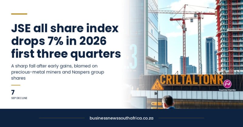 JSE All Share Index falls 7% in first three quarters of 2026