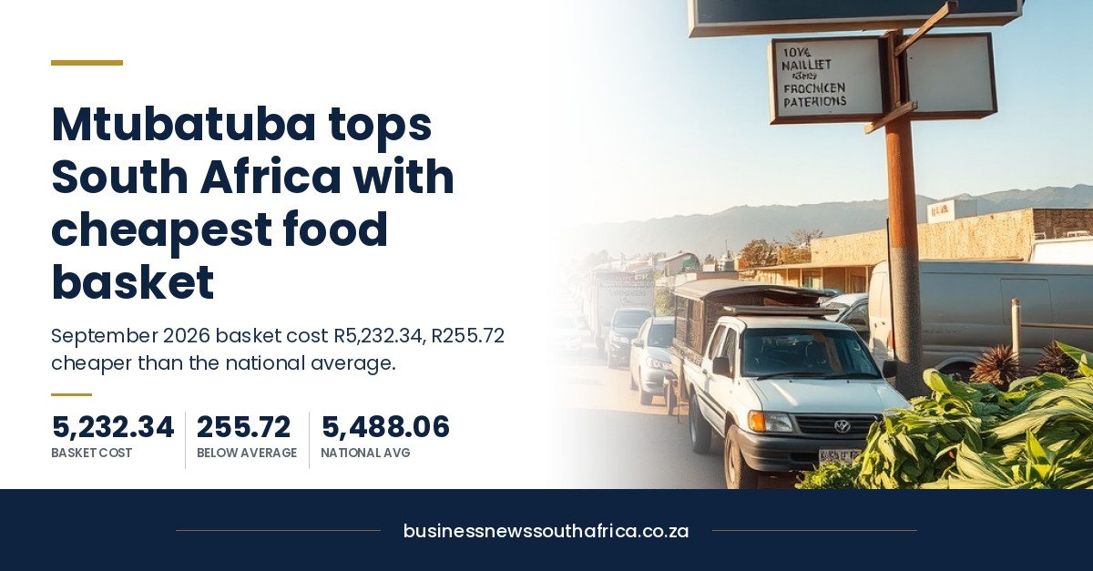Mtubatuba records lowest grocery basket cost in South Africa, PMBEJD data shows