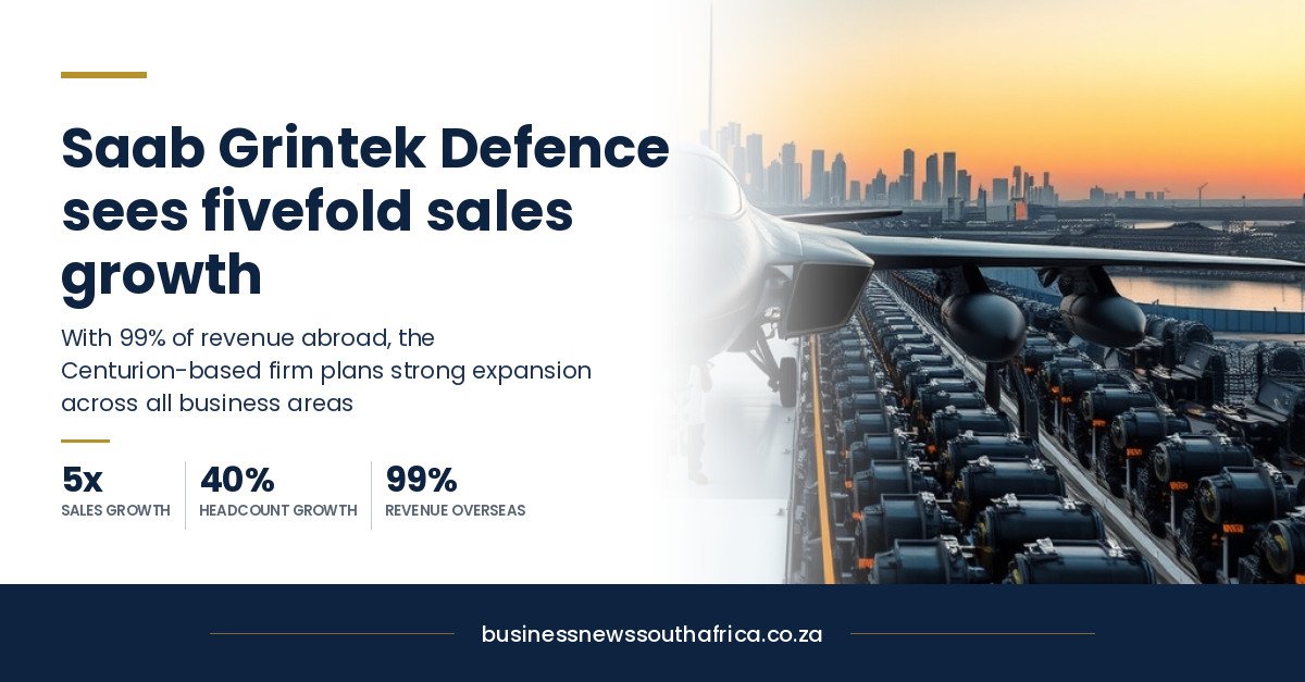 Saab Grintek Defence sees strong growth ahead, with 99% of sales going abroad