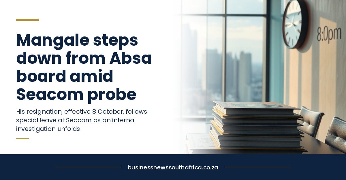 Seacom CEO Alpheus Mangale resigns from Absa board