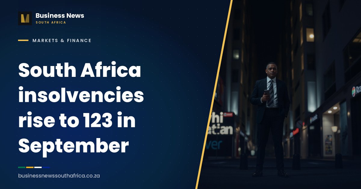 South Africa insolvencies rise to 123 in September