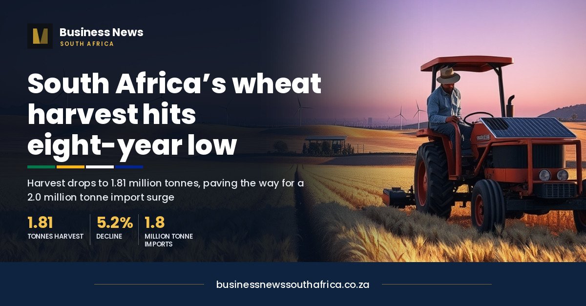 South Africa’s wheat harvest is the lowest in eight years, and imports are about to rise again