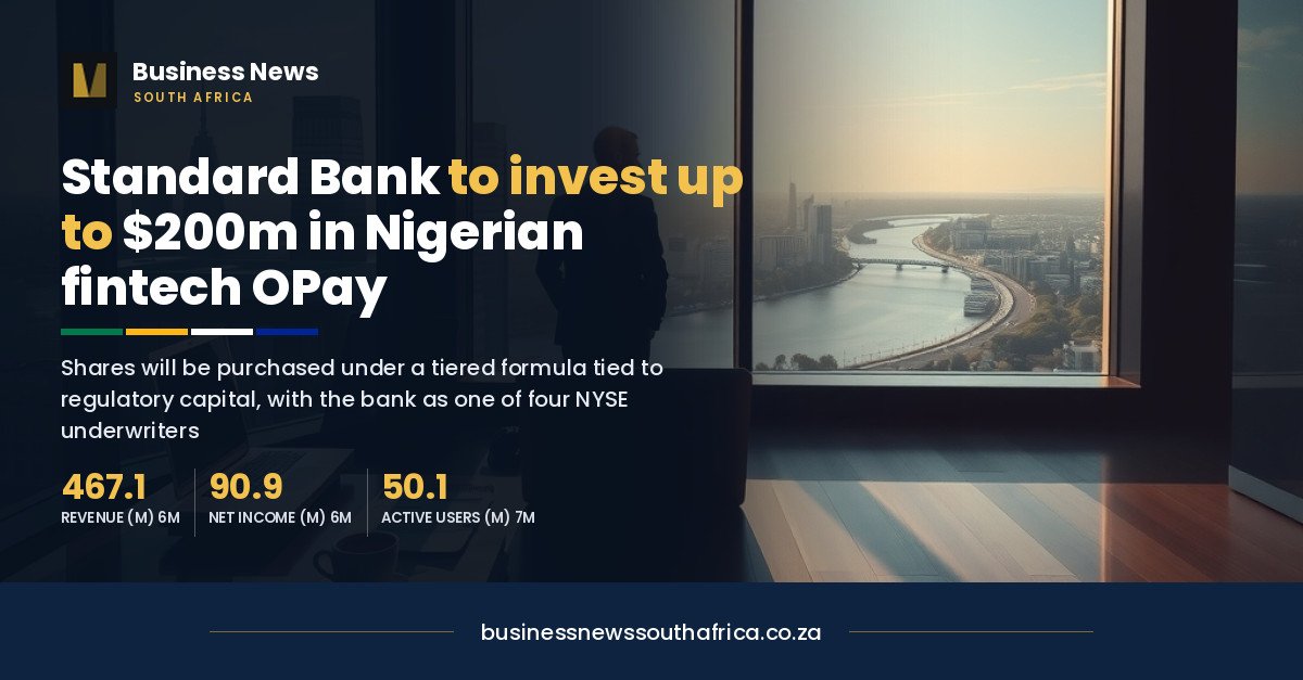 Standard Bank to invest up to $200m in Nigerian fintech OPay