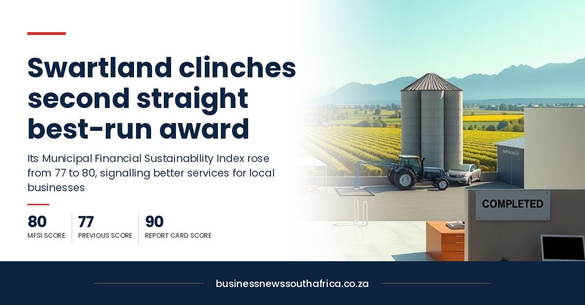 Swartland Municipality named South Africa’s best-run local authority for second year