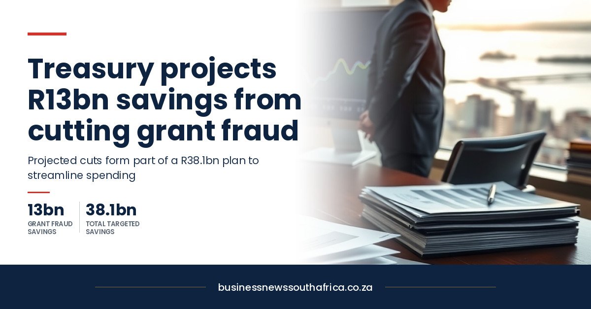Treasury projects R13bn saving from reducing social grant fraud within R38.1bn savings plan