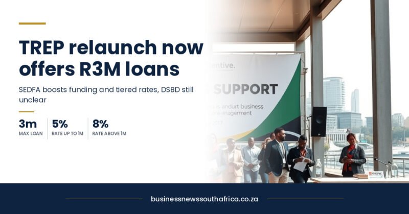 TREP relaunch: what SEDFA now says about R3m loans, 5% and 8% rates and who can apply